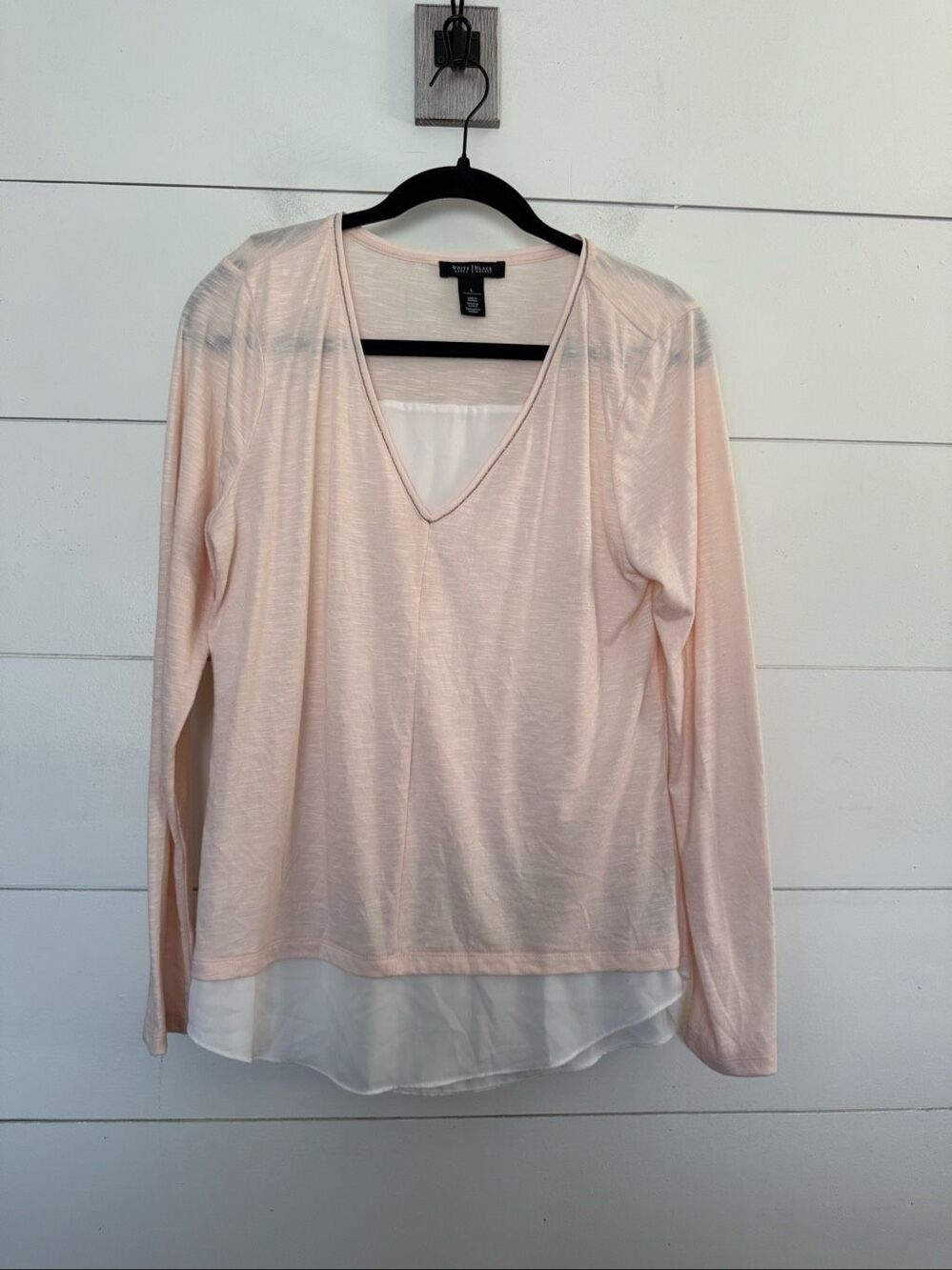 White House Black Market Women’s Large Pink Layered Longsleeve